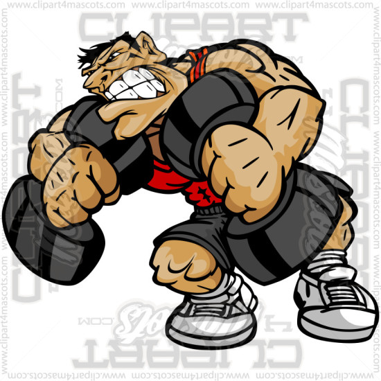 Weight Lifting Cartoon Image. Vector or Jpg Formats.