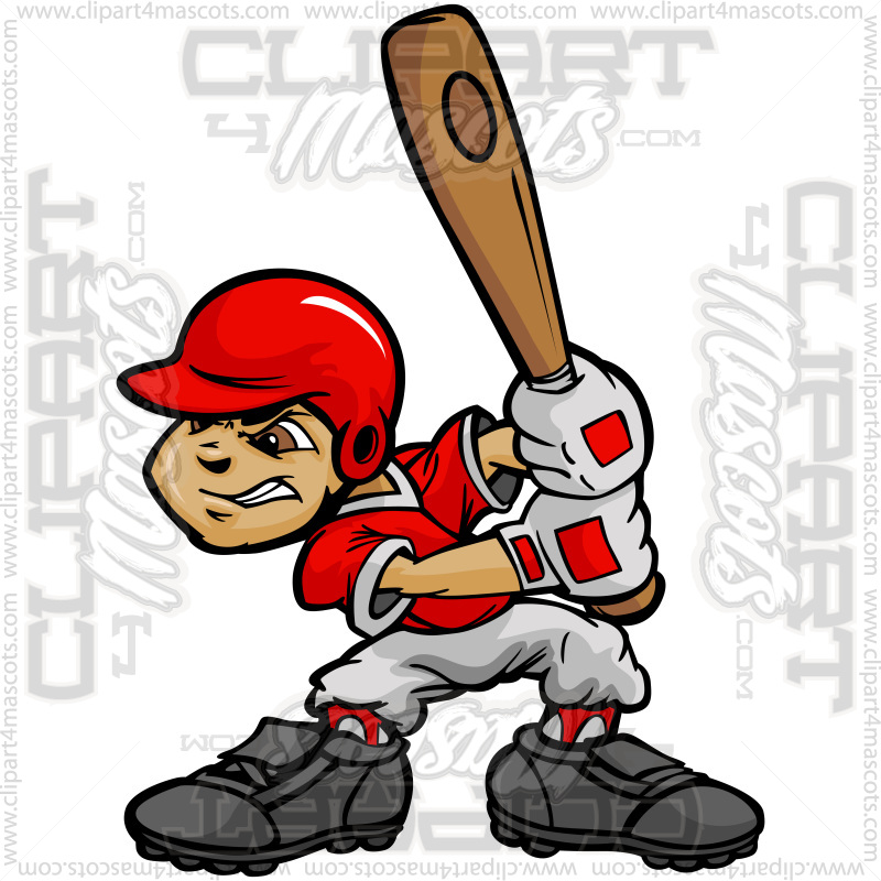 Cartoon Baseball Batter Clipart Cartoon Image. Vector or Jpg Formats.