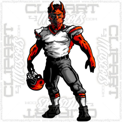 Devil Football Mascot Image. Vector or Jpg Formats.