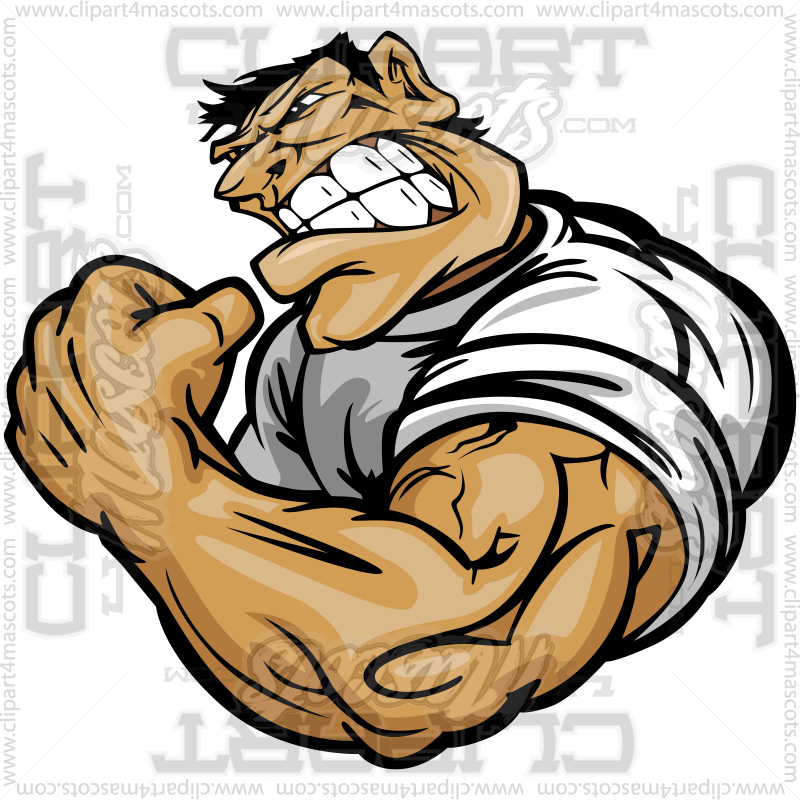 Cartoon Muscle Man Image. Vector or Jpg Formats.