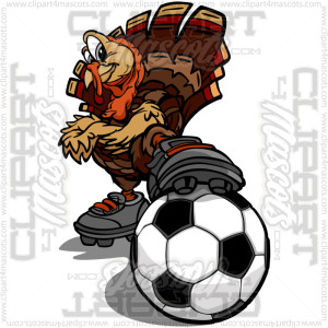 Soccer Turkey Clipart - Holiday Cartoon - Clipart4Mascots.com