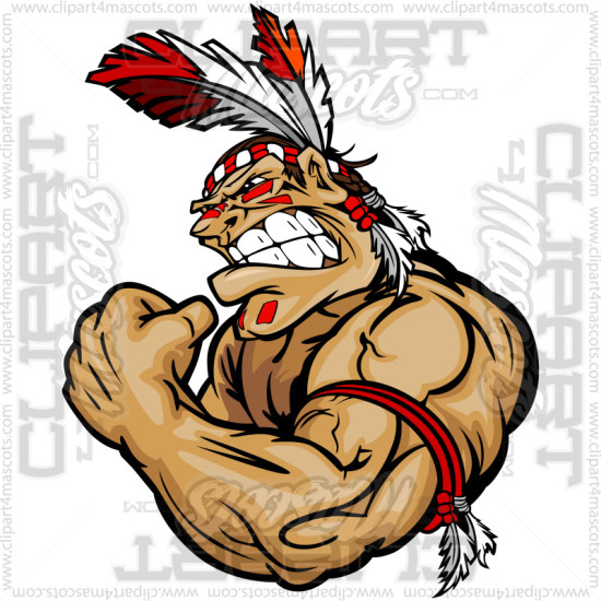 Indian Warrior Mascot Image. Vector or Jpg Formats.