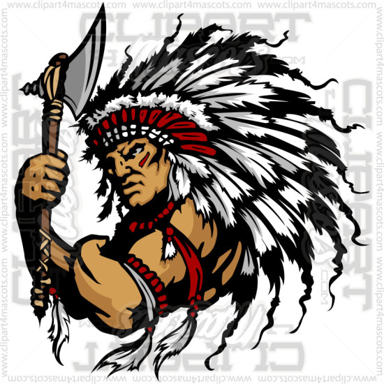 Indian Warrior Clip Art Image. Vector or Jpg Formats.