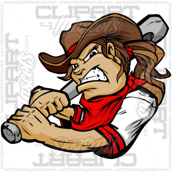 Softball Cowgirl Mascot Image. Vector Or Jpg Formats.