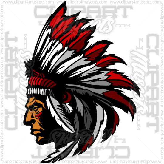 Indian Chief Mascot Image. Vector or Jpg Formats.