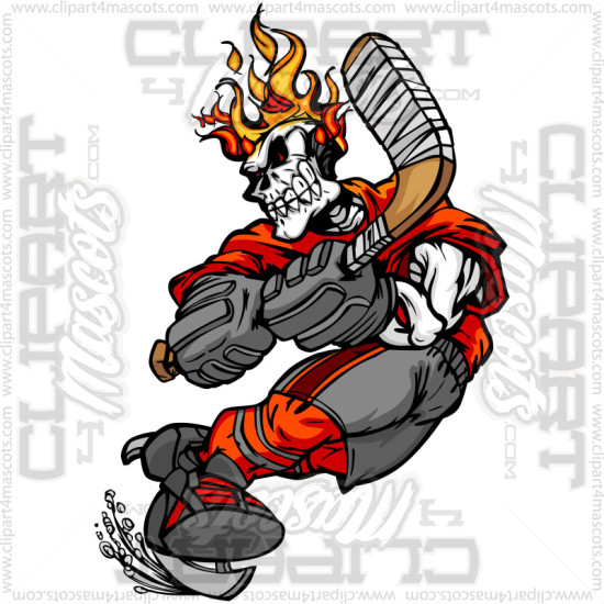 Hockey Player Skeleton Image. Vector or Jpg Formats.