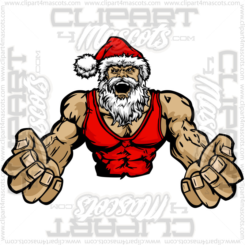 Muscular Santa Clip Art Image Vector Or Formats