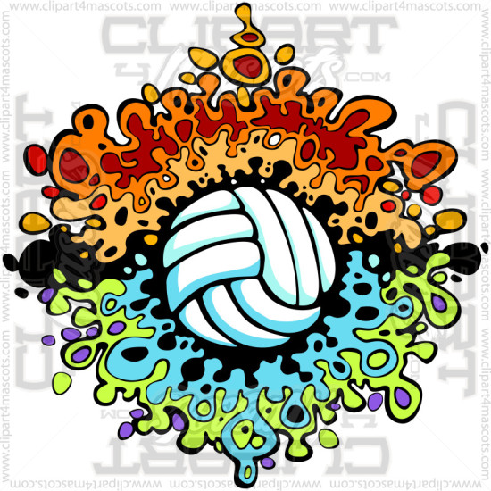 Fun Volleyball Art Image. Vector or Jpg Formats.