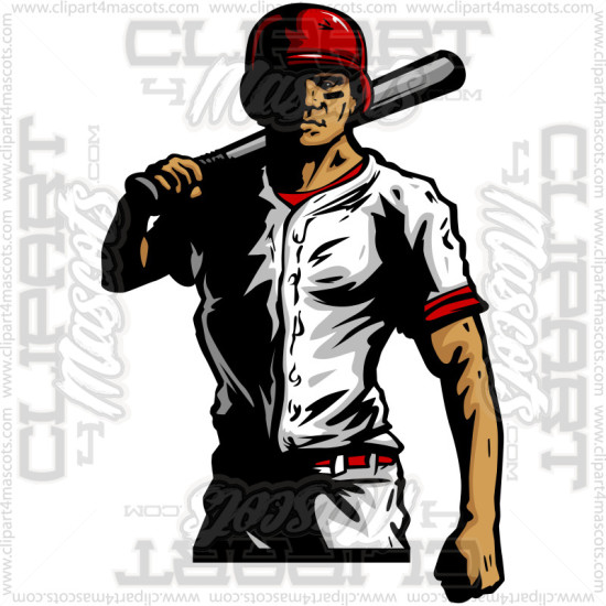 Baseball Batter Clip Art Image. Vector or Jpg Formats.