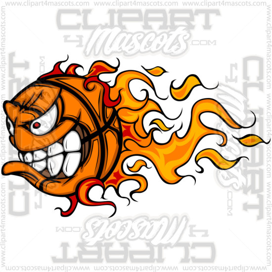 Flaming Basketball Image. Vector or Jpg Formats.