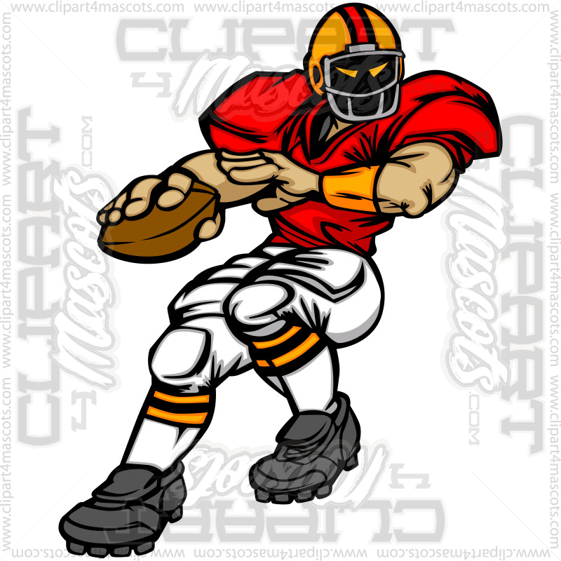 Cartoon Football Quarterback Image. Vector or Jpg Formats.