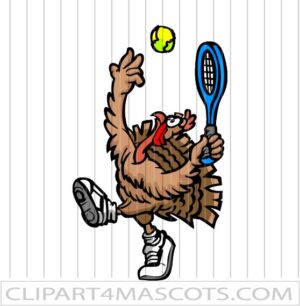Clipart Turkey Hitting Tennis Ball