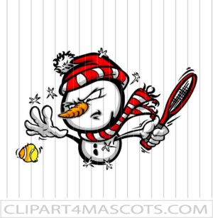Snowman Tennis Clipart