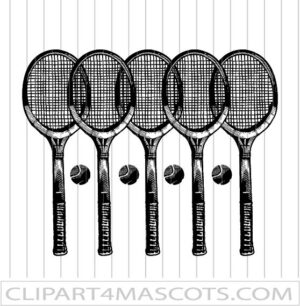 Vintage Tennis Raquets Clipart