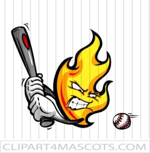 Fire Baseball Cartoon