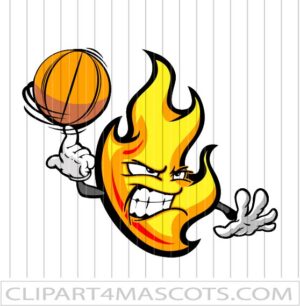 Flame Basketball Clipart