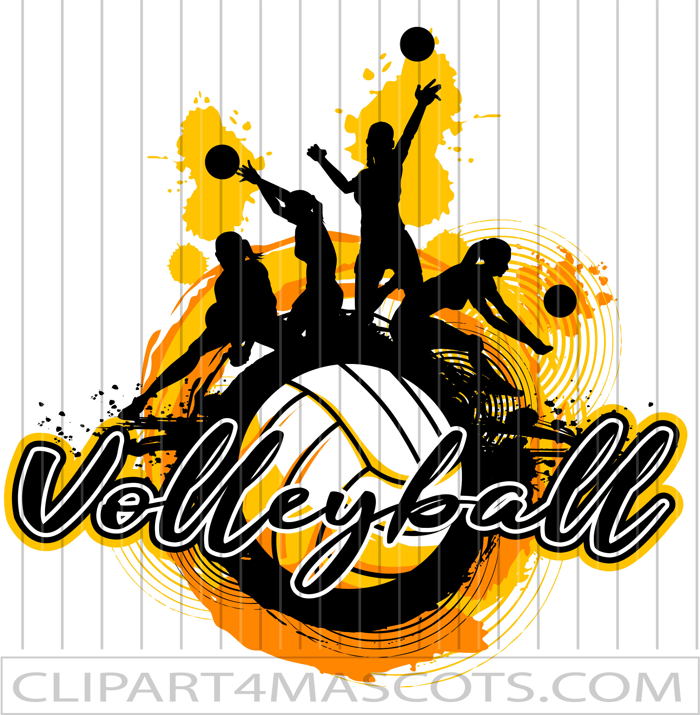 Female Volleyball Silhouettes