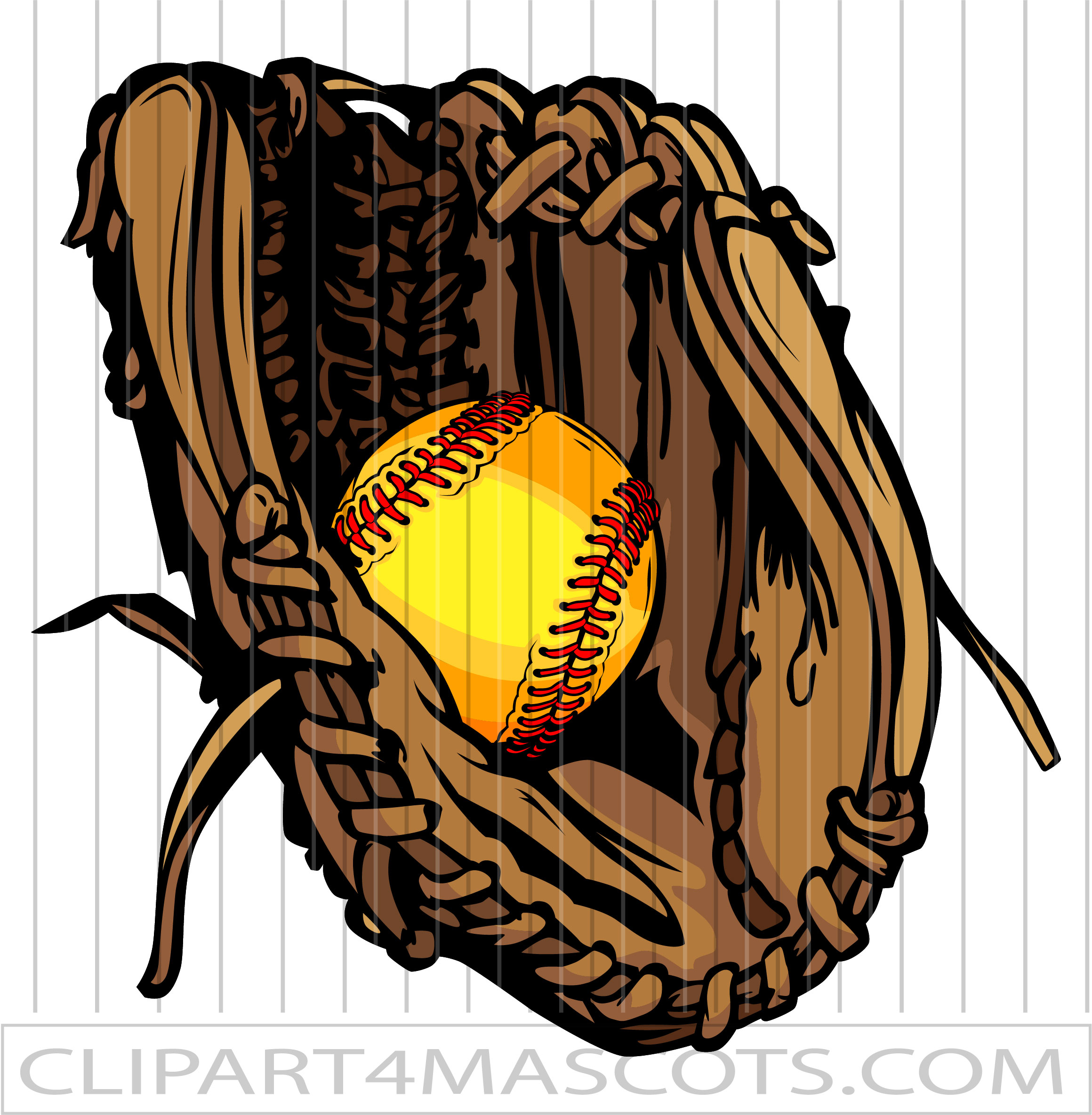 Softball with Glove Clipart