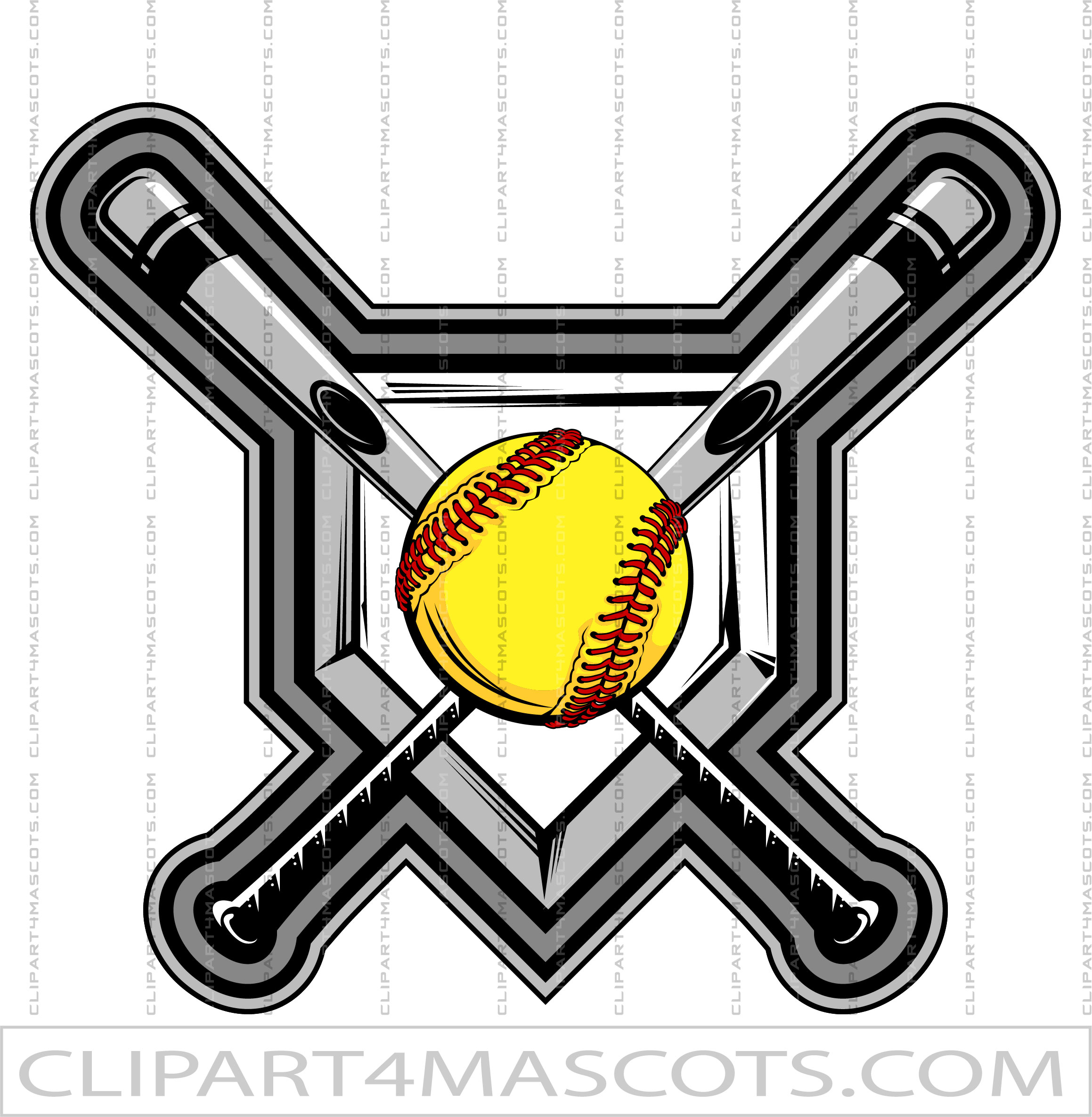 Fast Pitch Softball Clipart