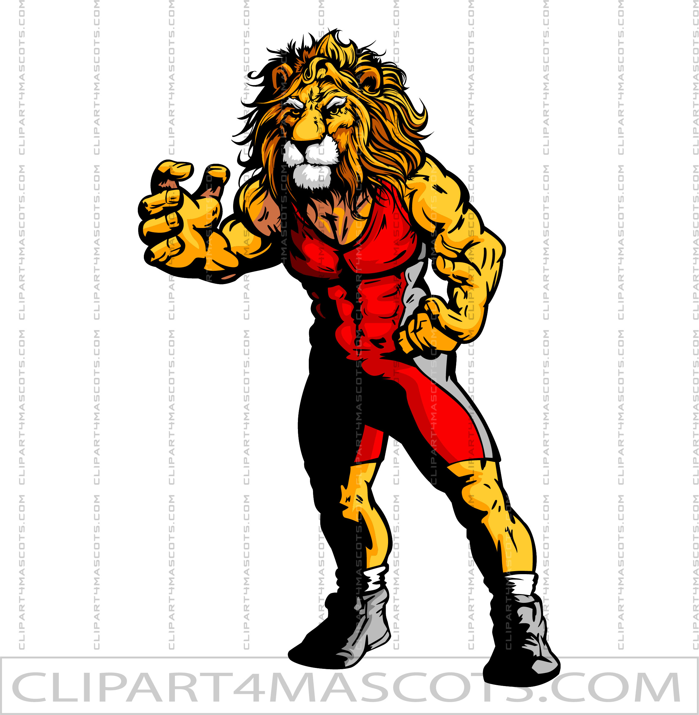 Lion Wrestler Clip Art