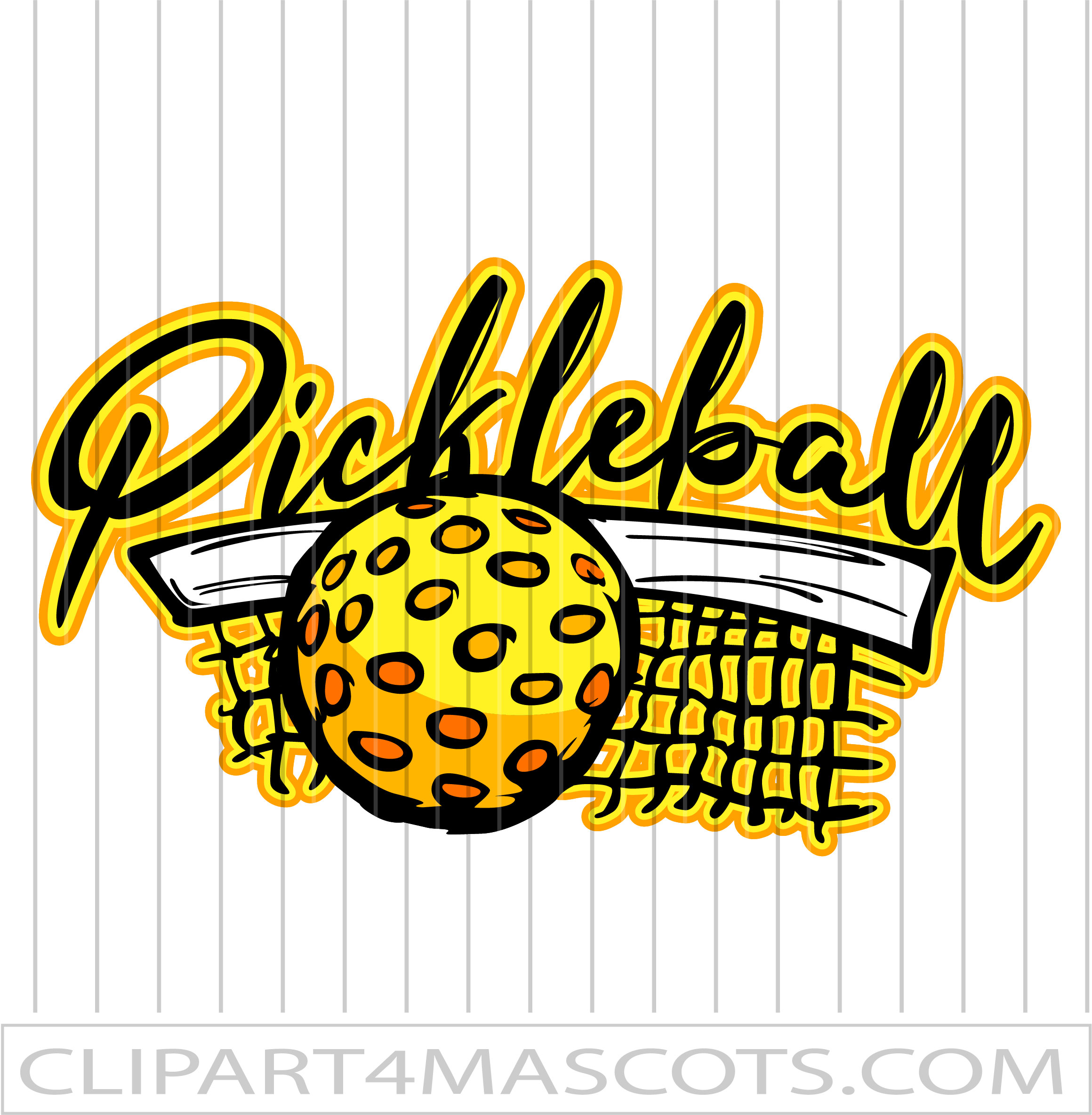 Pickleball and Net Clipart
