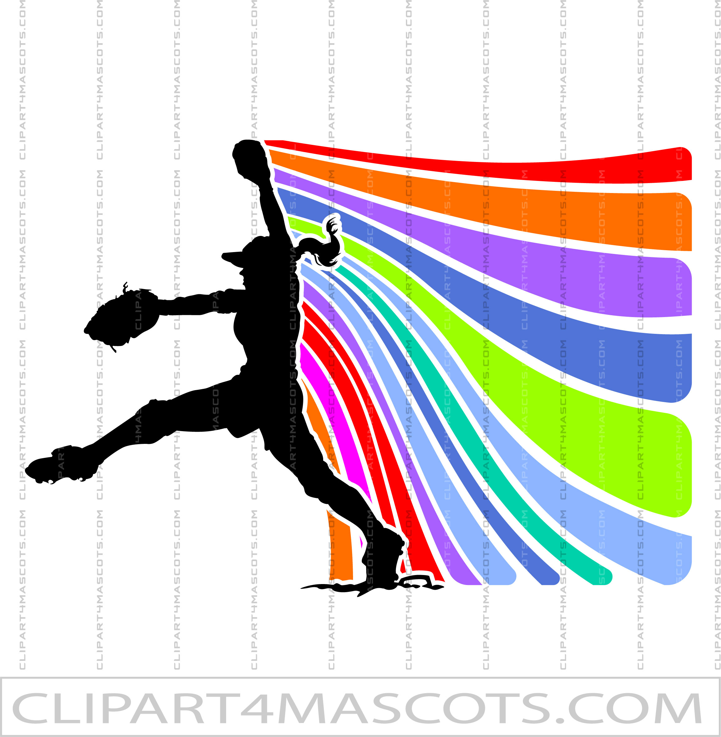 Softball Player Clipart