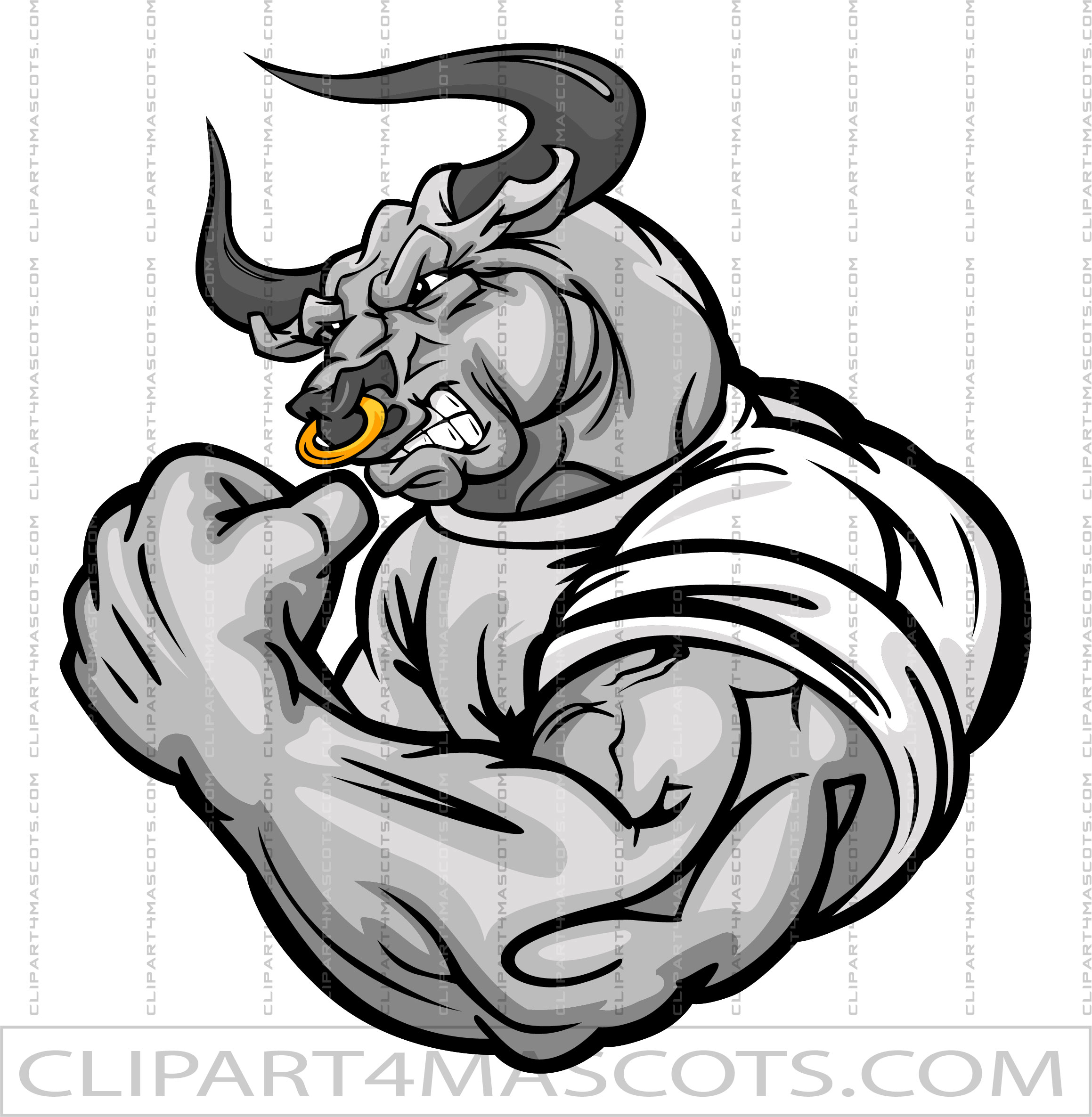 Bull Wrestling Cartoon