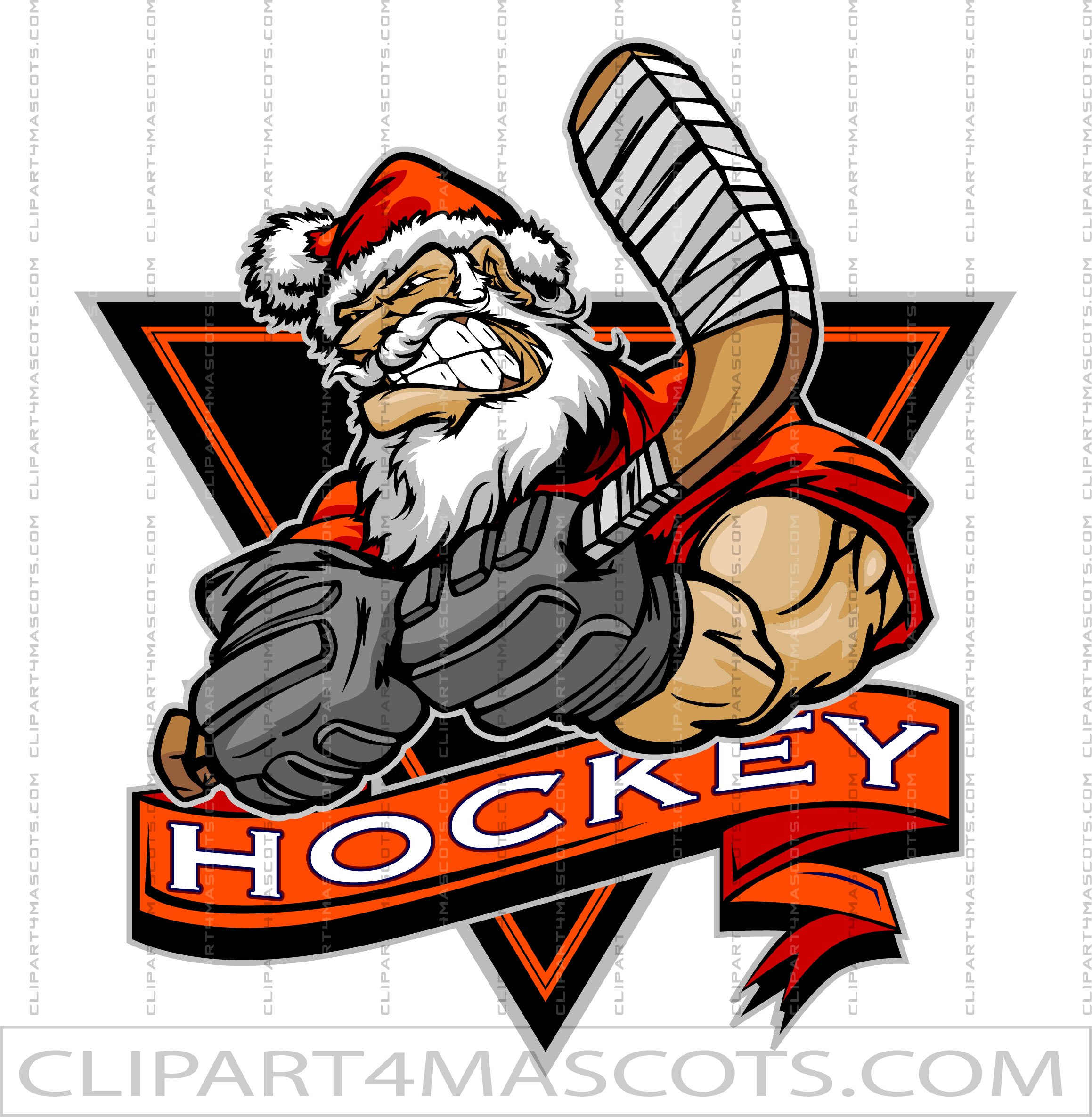 Christmas Hockey Clipart
