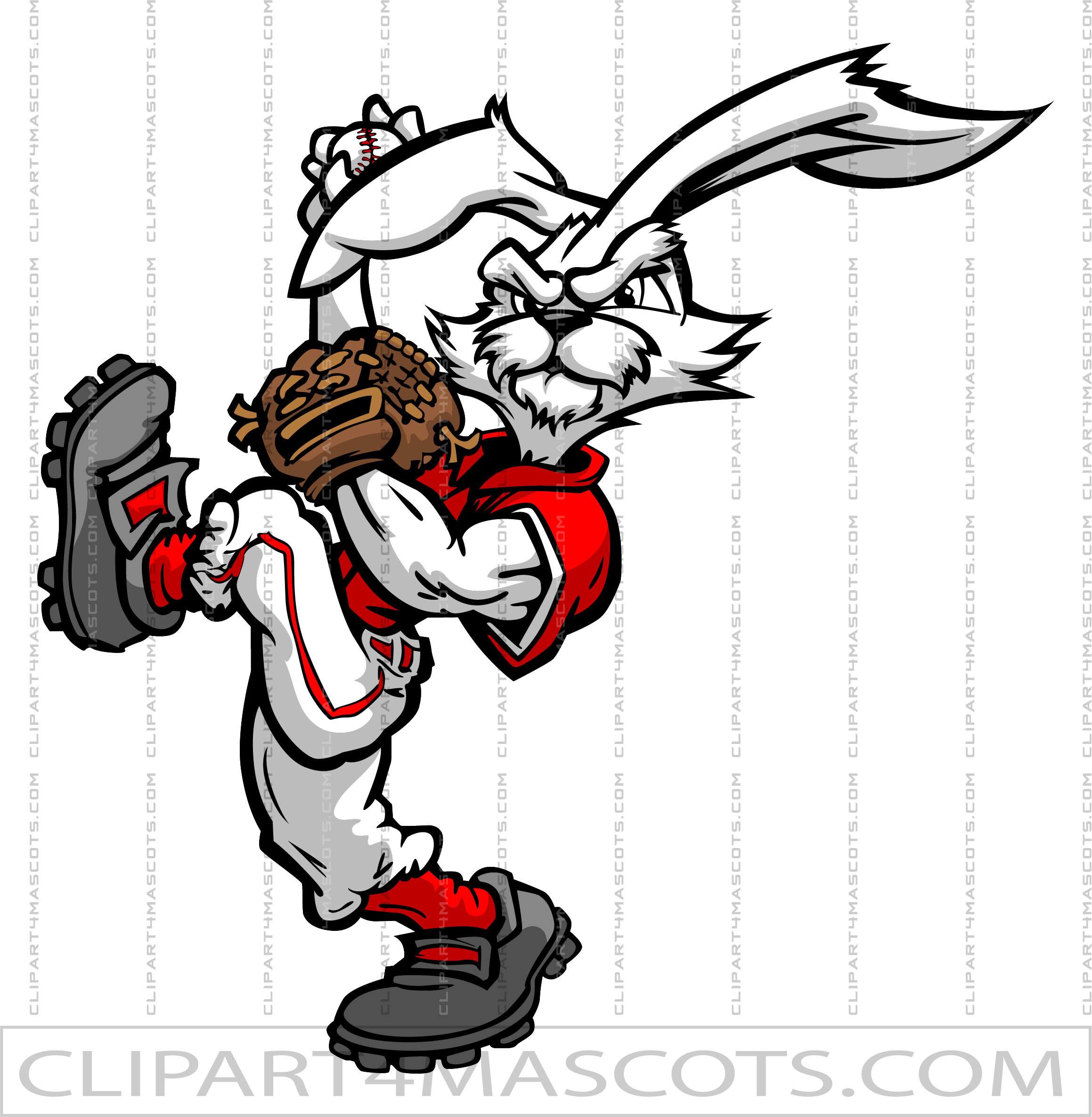 Easter Bunny Baseball Clipart