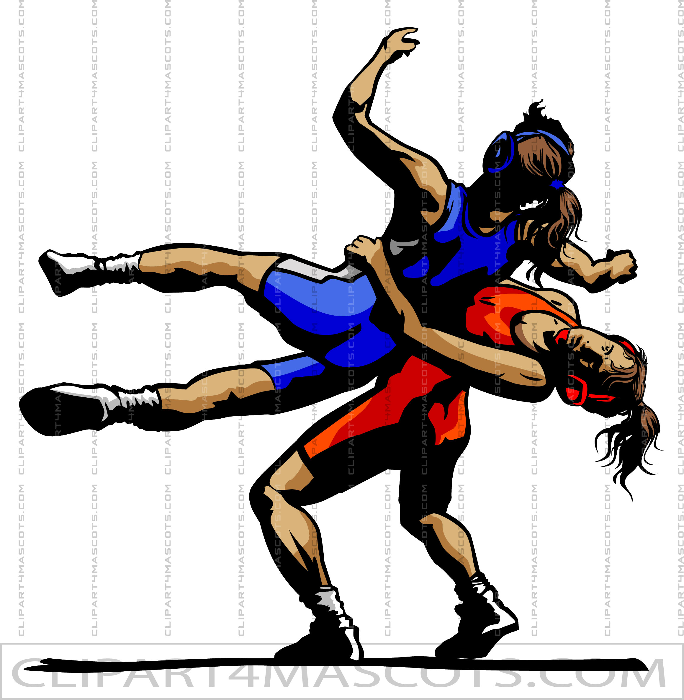 Female Wrestling Clip Art