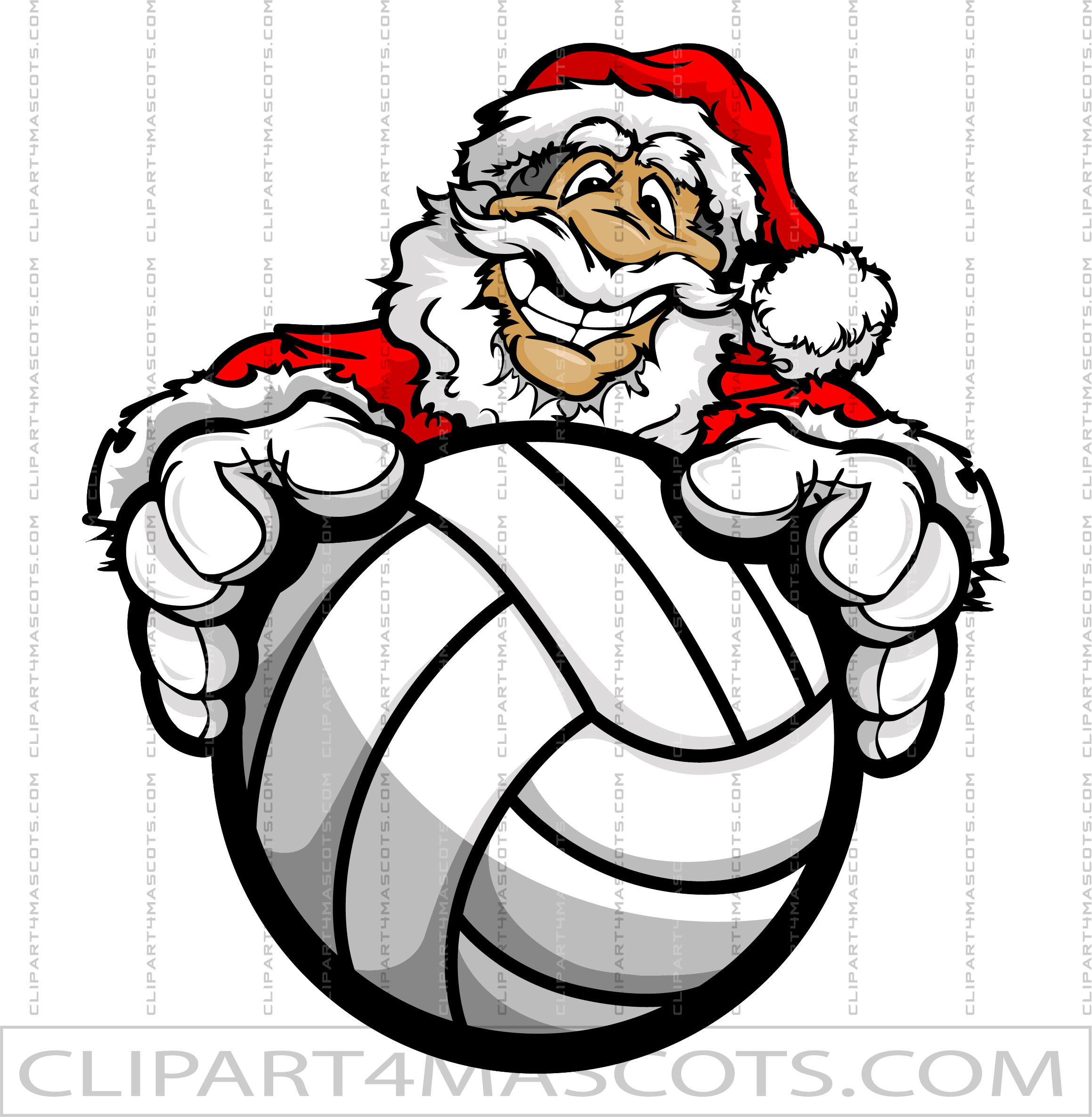 Santa Holding a Volleyball