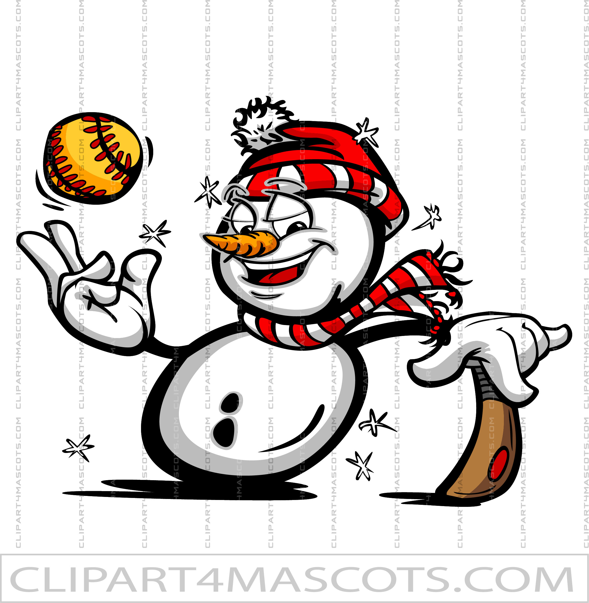 Softball Snowman Clip Art