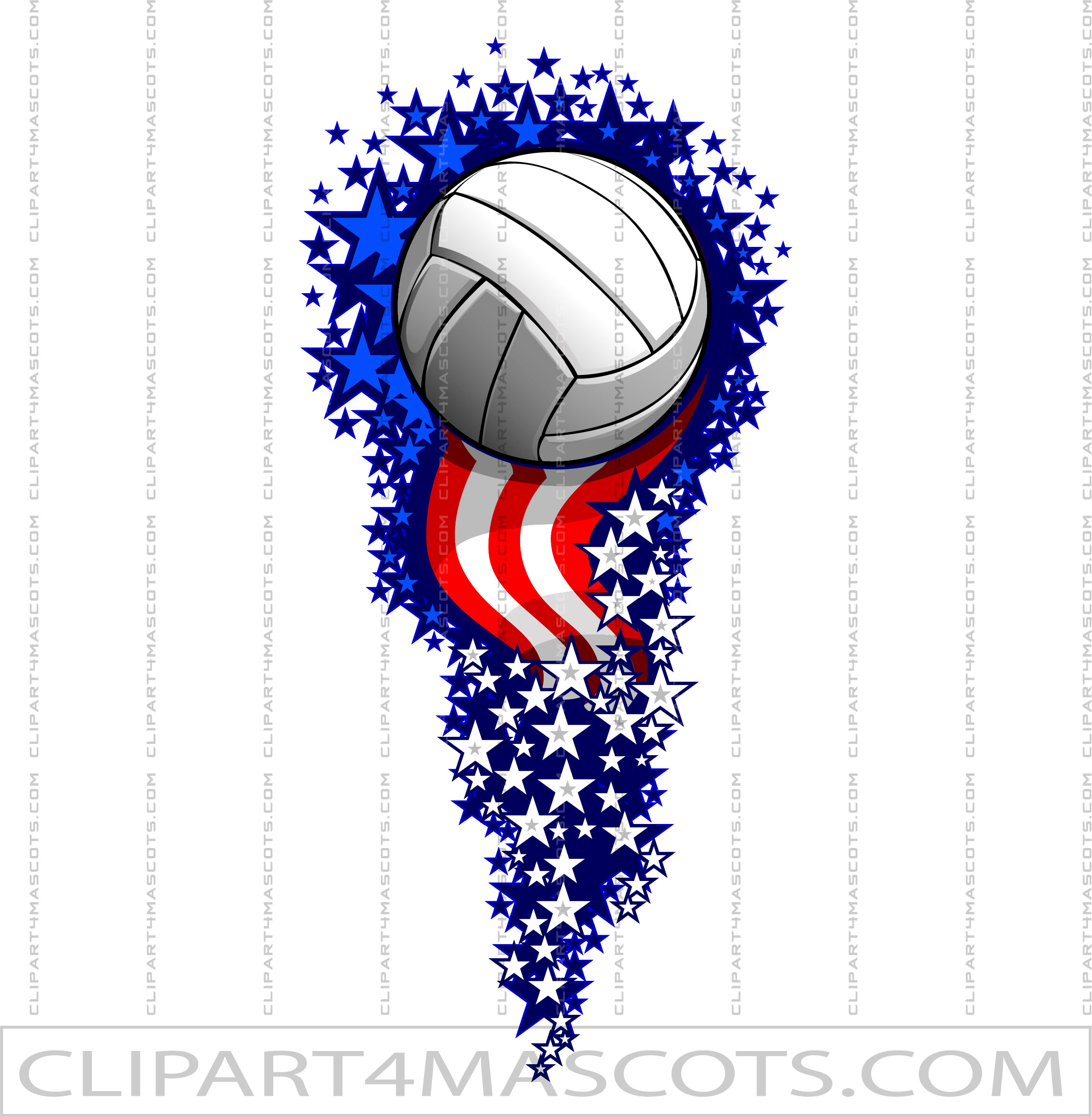 US Flag Volleyball Vector