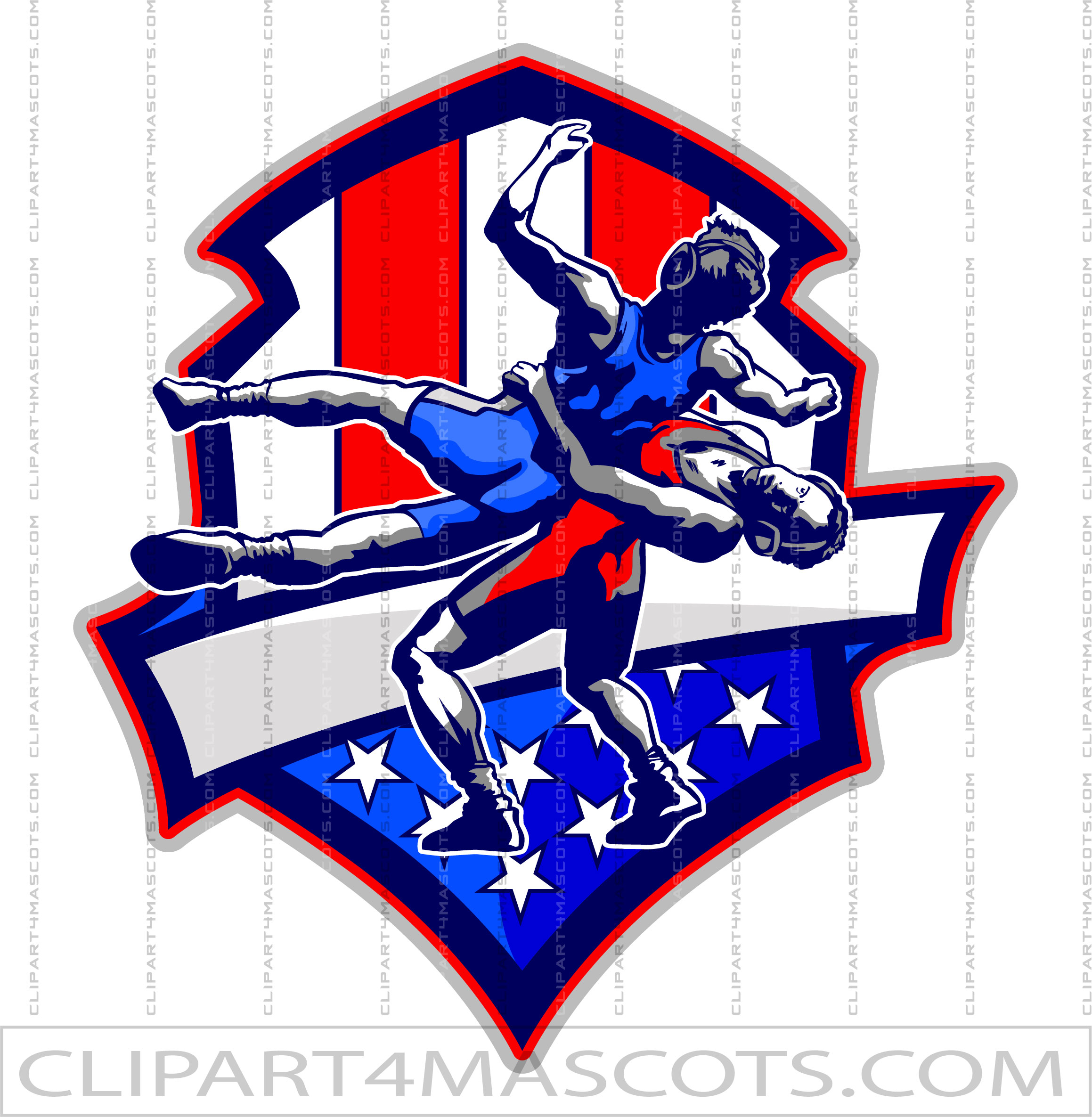 US Flag Wrestling Logo