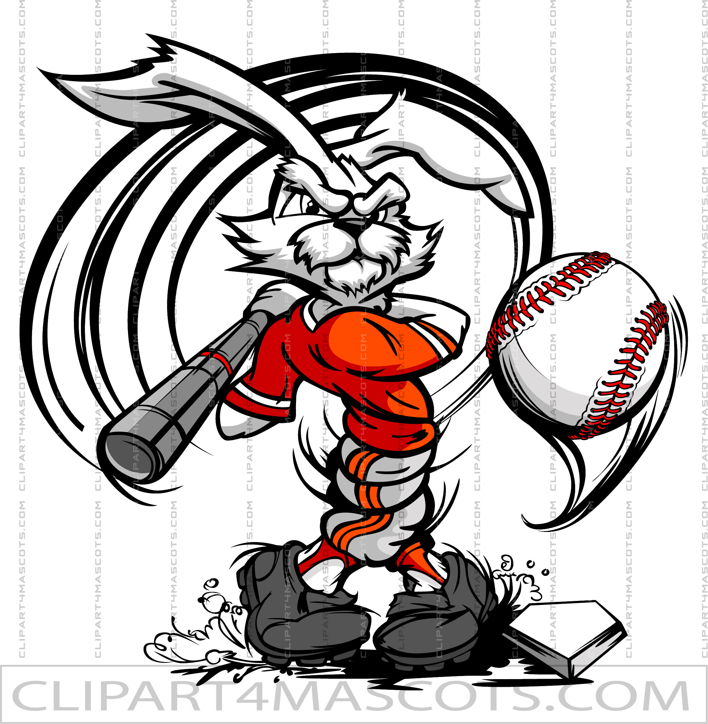Rabbit Baseball Cartoon