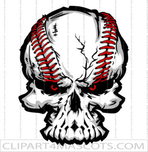 Skull Baseball Clipart