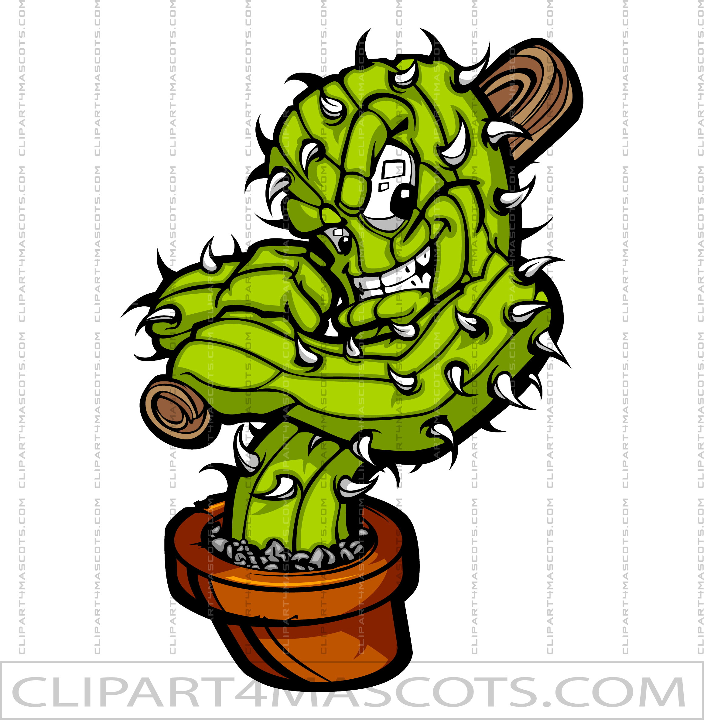 Cactus Baseball Clip Art