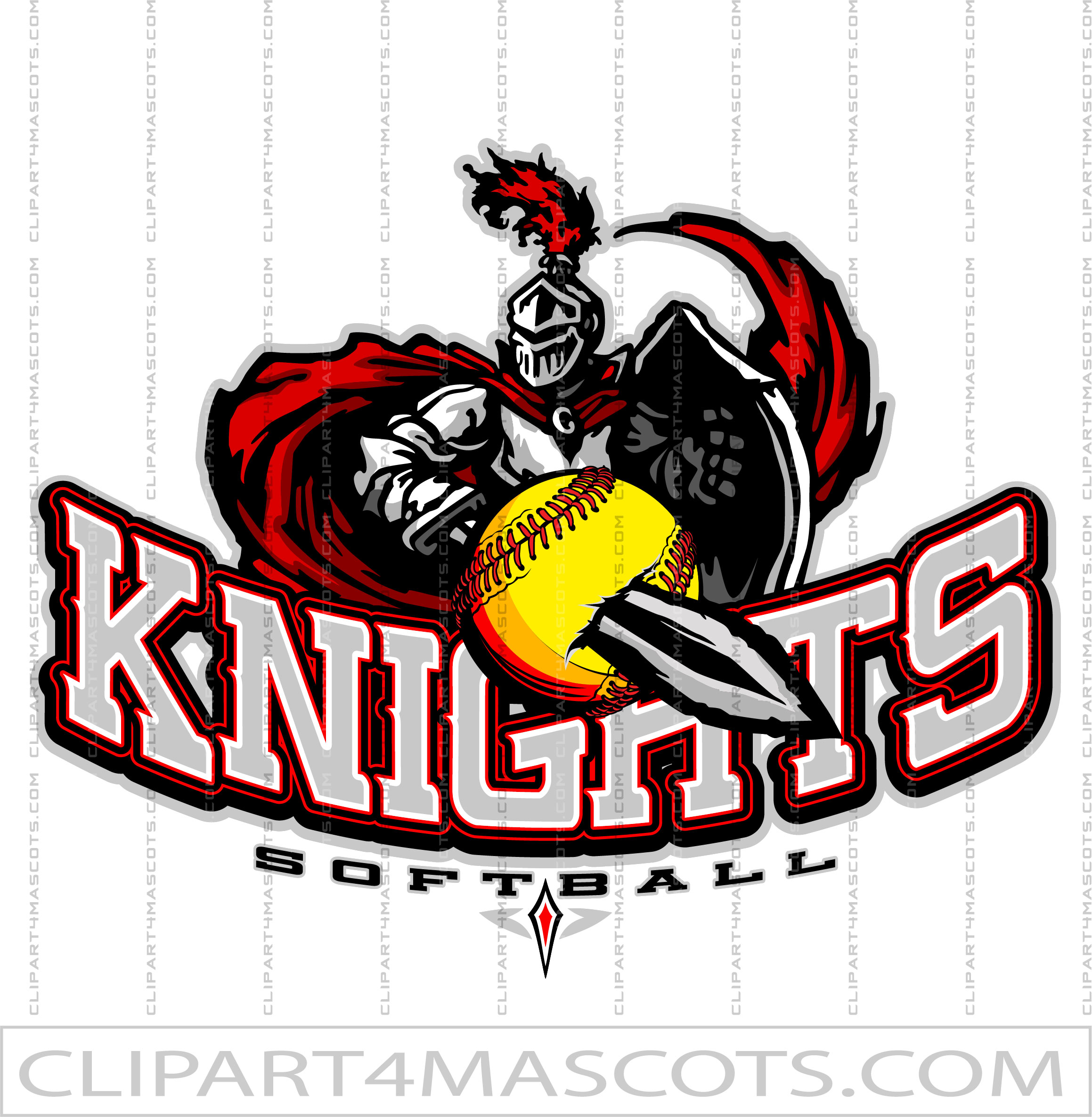 Softball Knights Team Logo