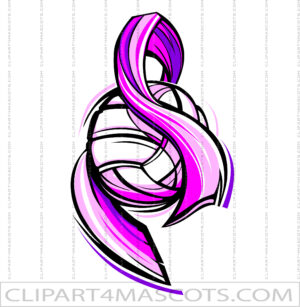 Volleyball Ribbon Clipart