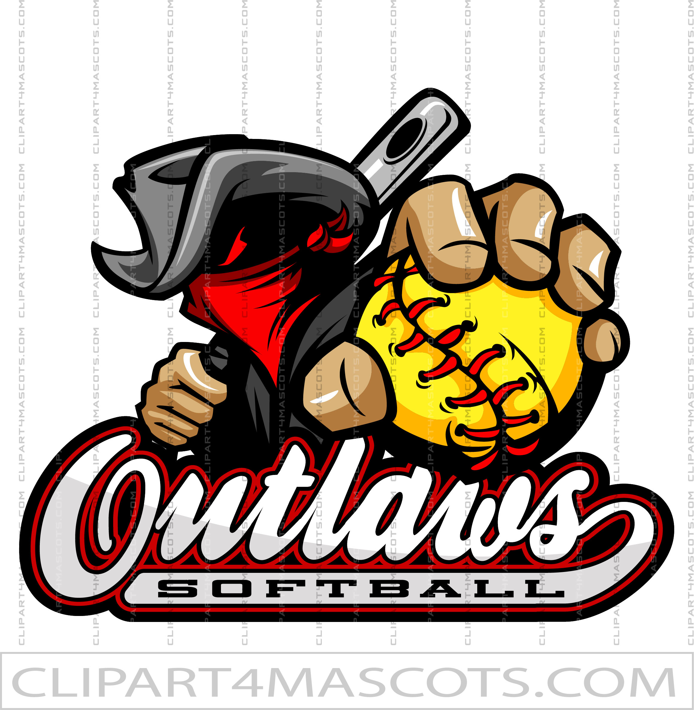 Outlaw Softball Team Logo