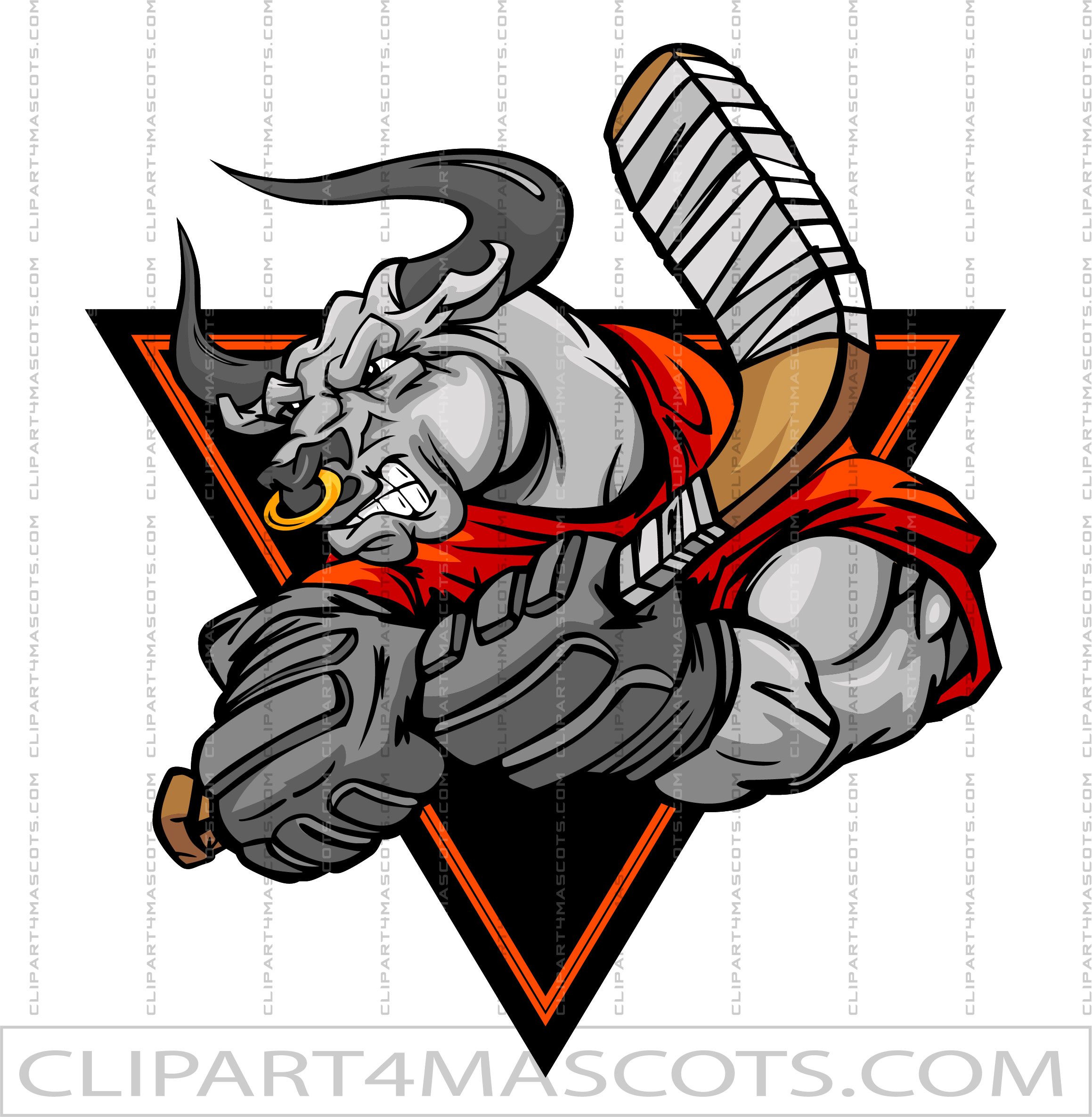Bull Hockey Player
