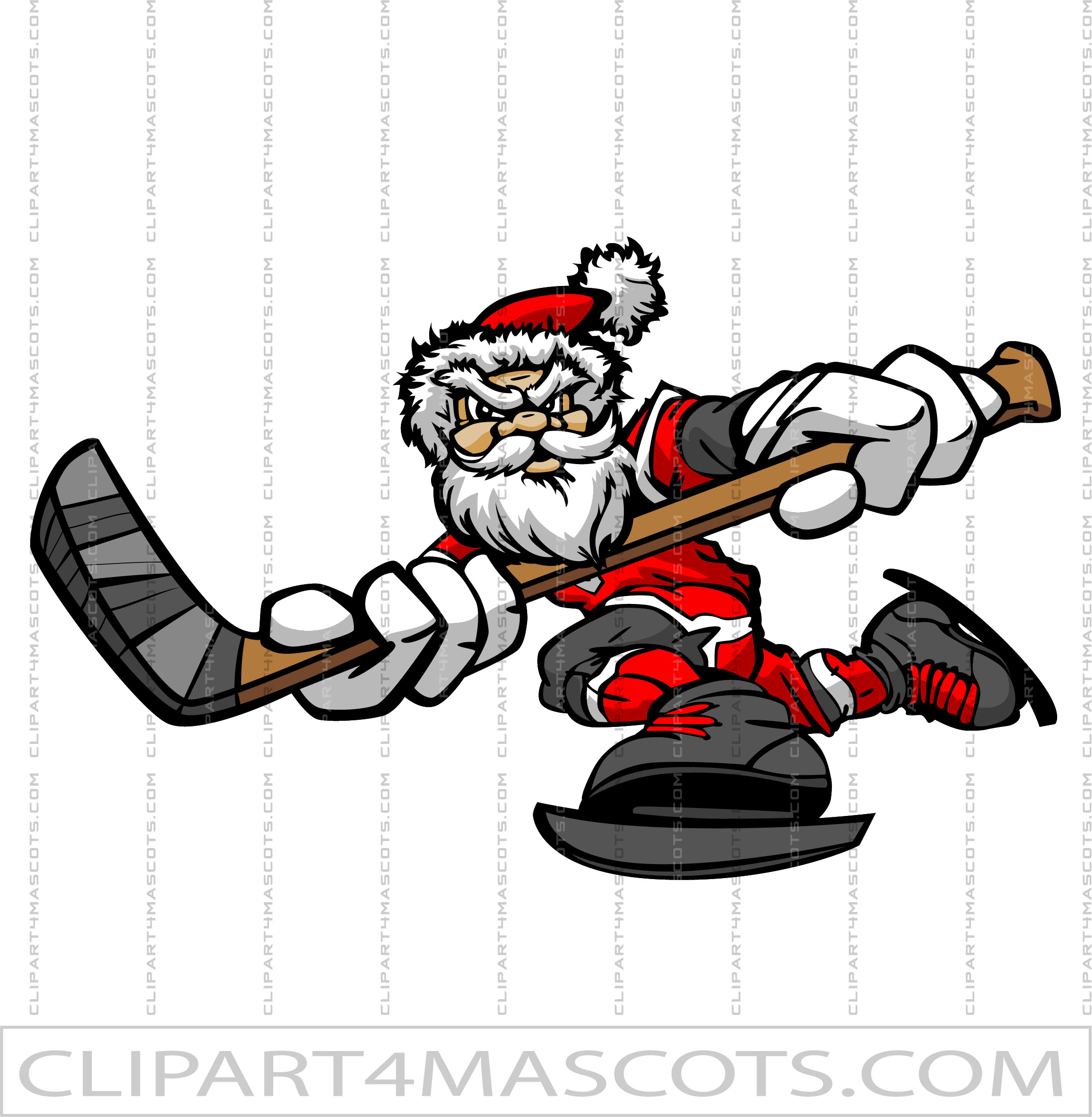 Santa Claus Hockey Player