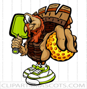 Thanksgiving Turkey Pickleball Logo