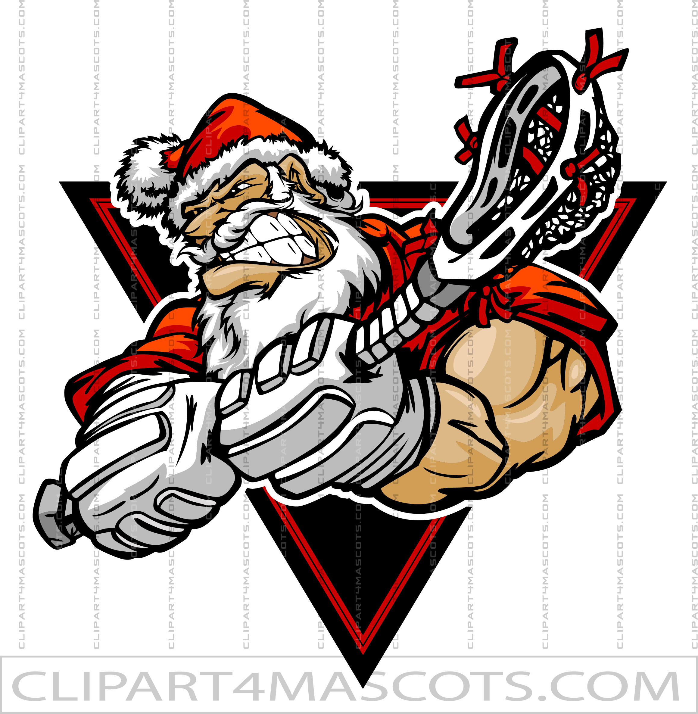 Christmas Lacrosse Clipart