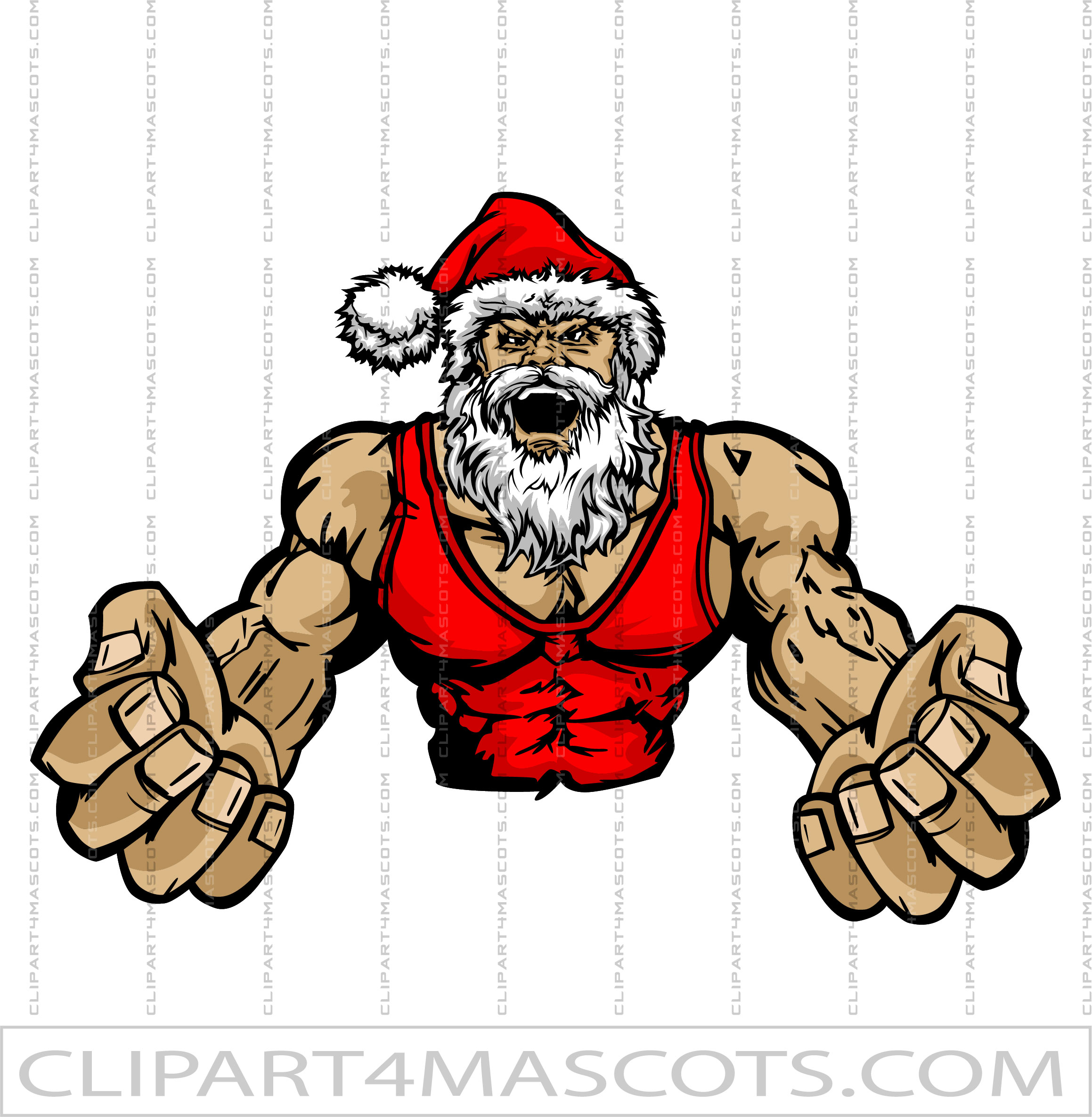 Muscular Santa Clip Art
