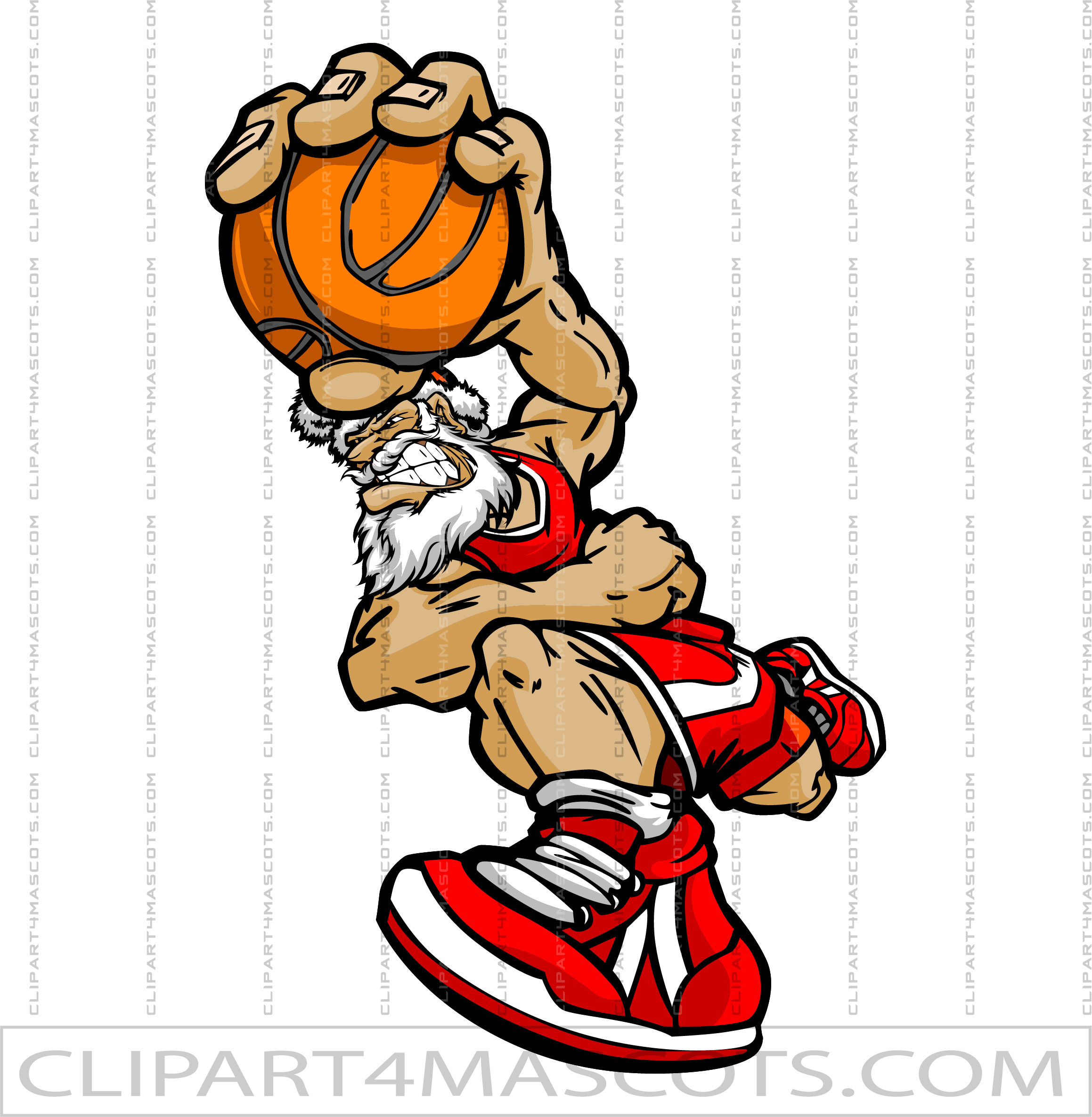 Santa Basketball Player