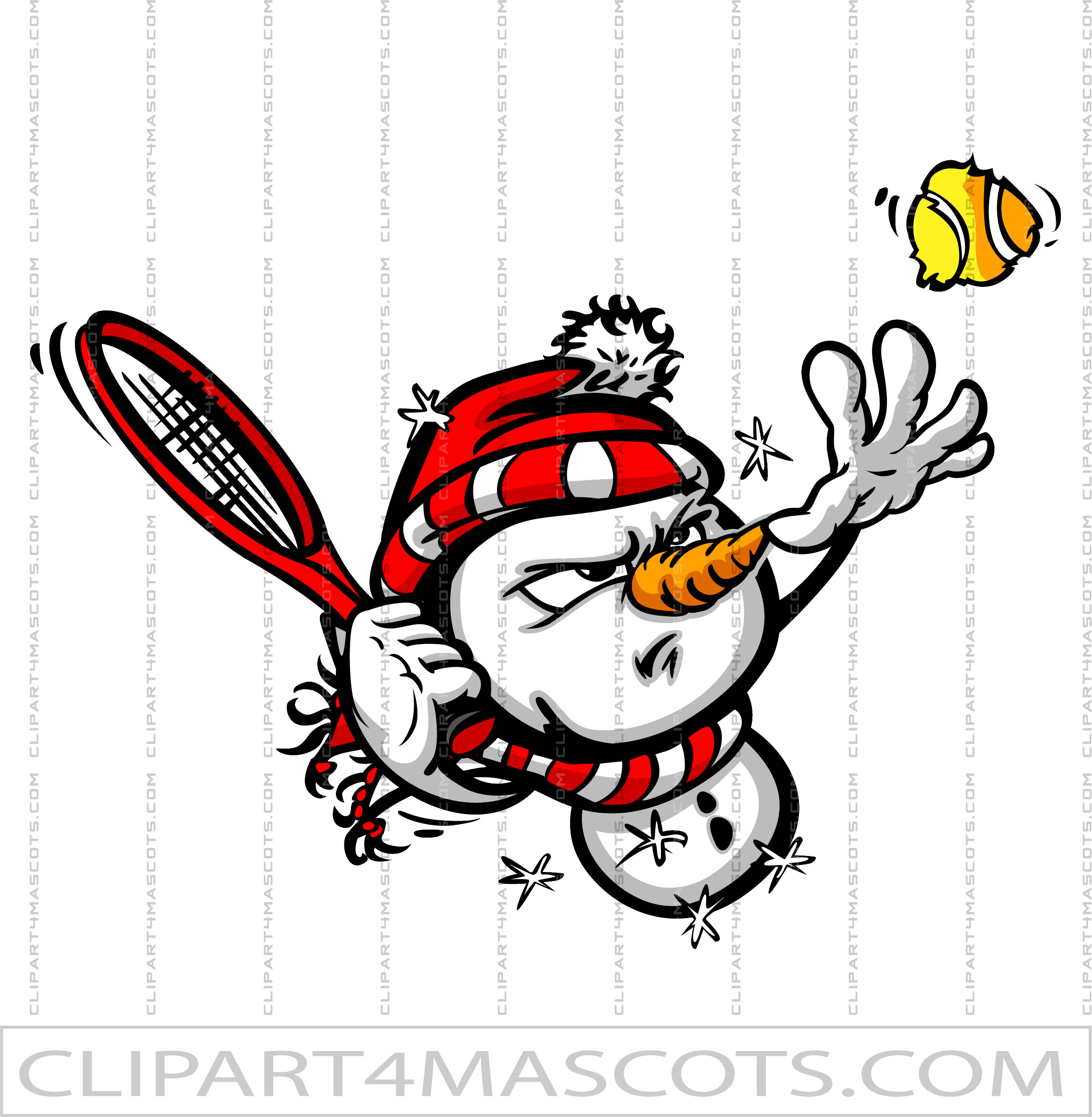 Snowman Tennis Player Image