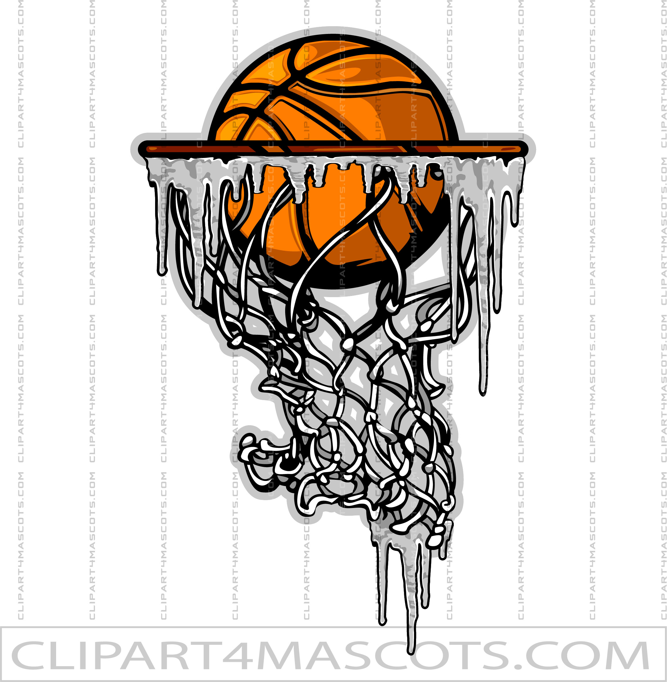 Vector Image Frozen Basketball