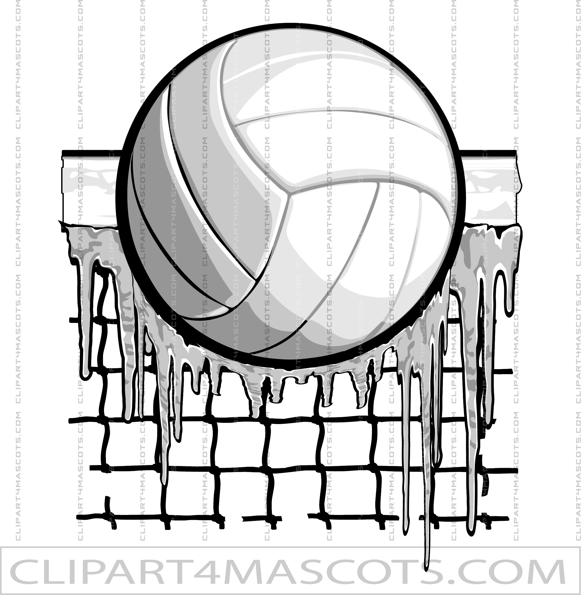 Vector Image Frozen Volleyball