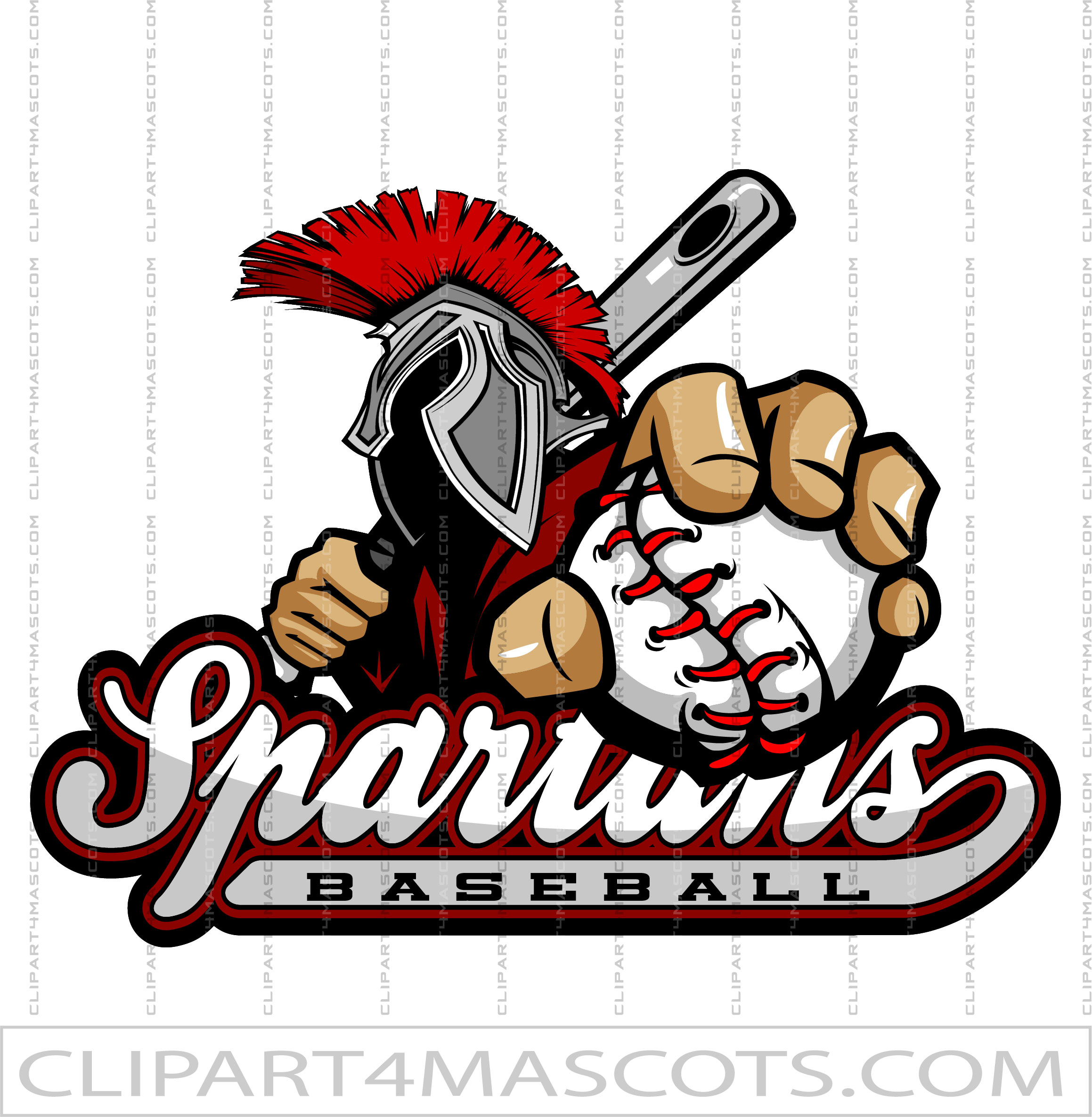 Spartan Baseball Pin Graphic